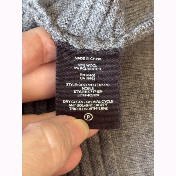 Theory Noble Gray Wool Ribbed Mock Neck Sweater Men’s Size Large Quiet Luxury - Picture 6 of 10